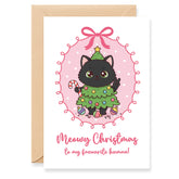 Christmas Card from Cat – Black Cat “Merry Christmas”